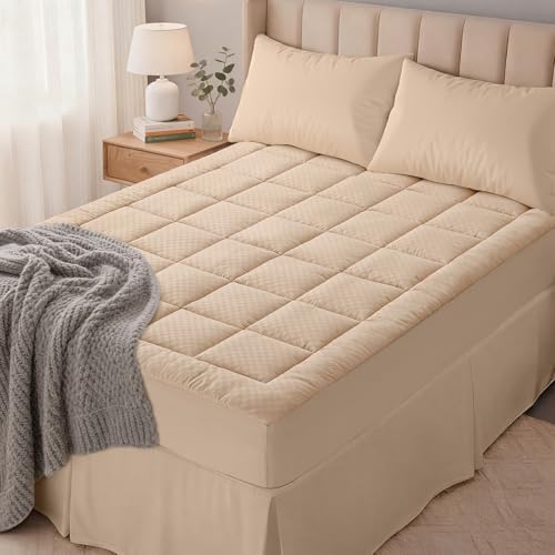 OLANLY Twin Quilted Fitted Mattress Pad, Down Alternative Fill by OLANLY