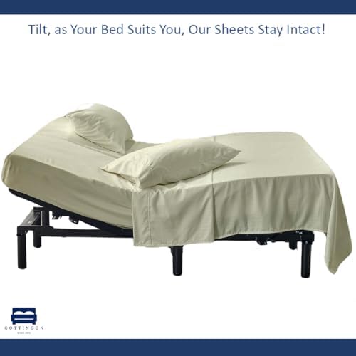 4 Piece Flex Head King Sheet Set 34" Top, 100% Egyptian Cotton - Image 6