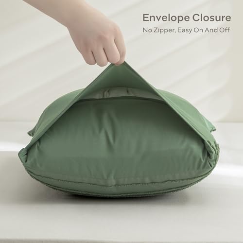 JELLYMONI Green Striped Tufted Pillowcases King Size 20"x 40" - Image 6