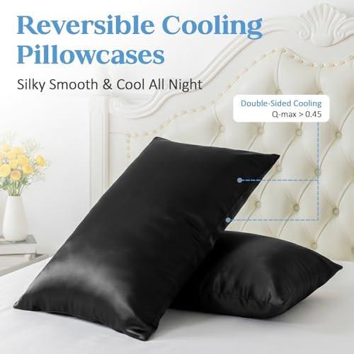 CHOSHOME Cooling Pillow Cases Zipper Pillow Covers Q-Max > 0.45 Silk Pillowcases - Image 2