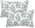 AEIOAE Spring Green Blue Hydrangea Flower Pillow Covers 12x20 Set of 2 by AEIOAE