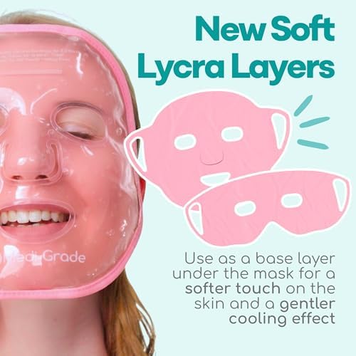 Medi Grade Face Ice Pack and Cooling Eye Mask Set, ChillGel Gel Mask - Image 2