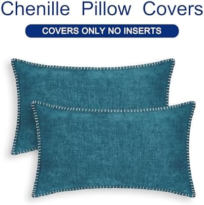 CaliTime Decorative Couch Throw Pillow Covers 20 X 12 Inches Ocean Blue - Image 6
