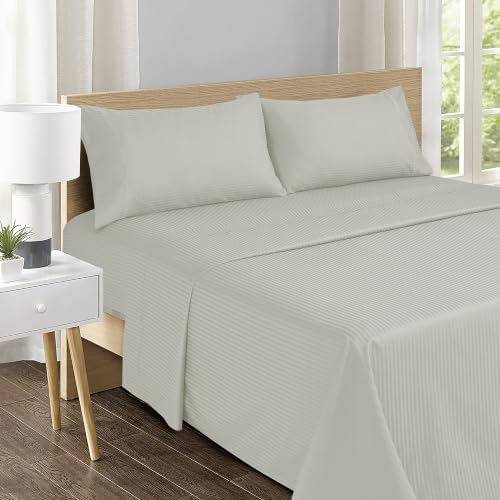 Feather & Stitch 100% Cotton Sateen 500 TC Cal King Size Bed Sheet Set - Image 2