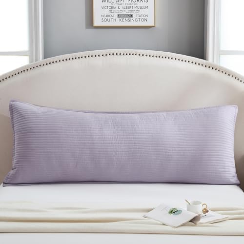 Quilted Body Pillow Cover, Striped Long Size 21"x54" Body Pillowcase 1PC Soft - Image 2