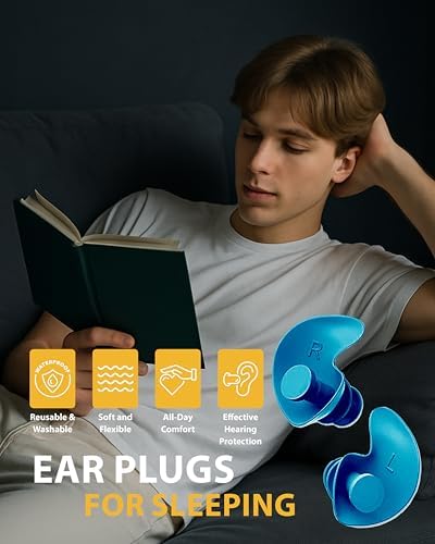 Ear Plugs for Sleeping Noise Cancelling, Reusable Soft Noise Reduction Earplugs - Image 5