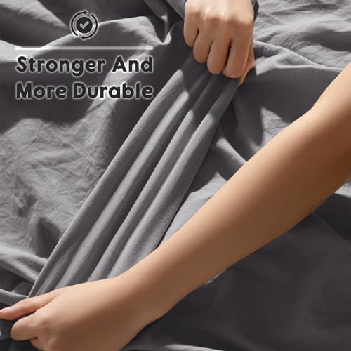 SONORO KATE 100% French Linen King Size Sheets Set, Extra Deep Pocket - Image 4