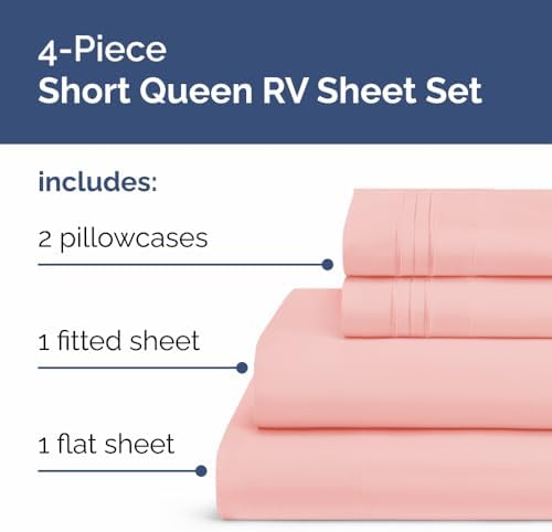 Short Queen Size 4 Piece Bed Sheet Set - Image 2