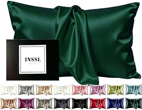 Mulberry Silk Pillow Cases for Hair and Skin, Dark Green by Home