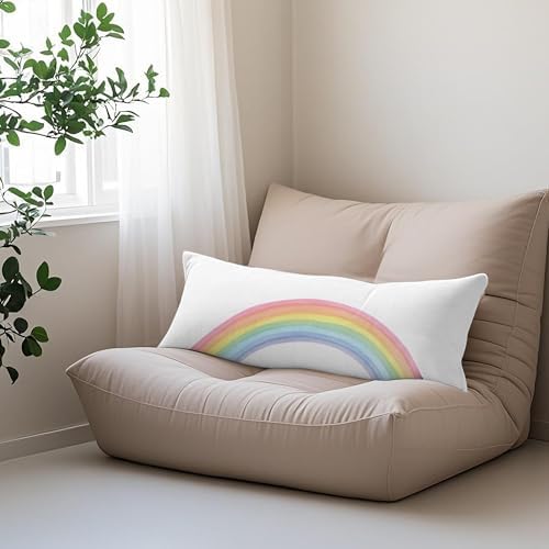 Boho Pastel Rainbow 20x54 Body Pillow Cover Case, Girl Boy Nursery Decor - Image 5