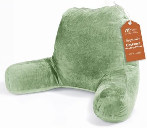 Sasttie Reading Pillow for Bed, Back Pillow for Sitting Up, Sage Green by SASTTIE