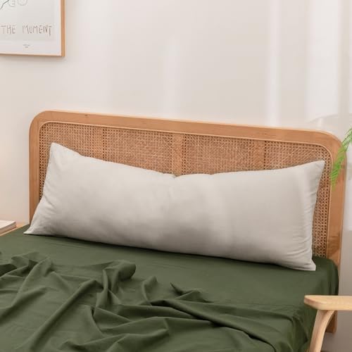 BESTOUCH Washed Cotton Pillowcases Linen Feel Linen Grey Body - Image 3