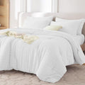 MUXHOMO 7 Pieces Queen Comforter Set, Seersucker Bed in a Bag Queen Size by MUXHOMO
