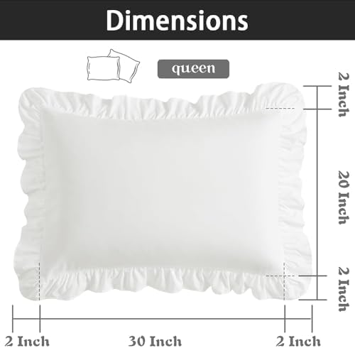 Ruffle Pillow Case Queen Size Set of 2 - Image 2