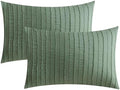 JELLYMONI Green Striped Tufted Pillowcases King Size 20"x 40" by JELLYMONI