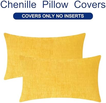 CaliTime Decorative Throw Pillow Covers 20 X 12 Inches Mustard Yellow - Image 6