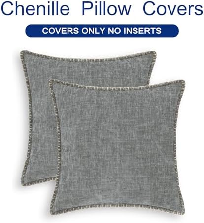 CaliTime Decorative Couch Throw Pillow Covers 26 X 26 Inches Medium Grey - Image 6
