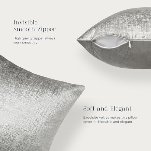 Phantoscope Pack of 2 Sparkling Velvet Decorative Solid Throw Decorative Pillow - Image 3