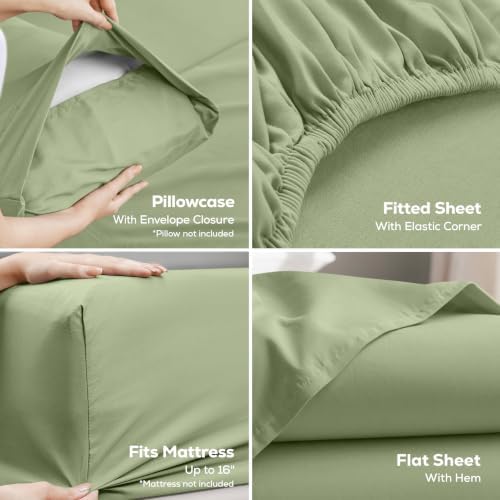 King Sheets Set, 4 Pieces 16" Deep Pocket Hotel Luxury Bed Sheets - Image 3