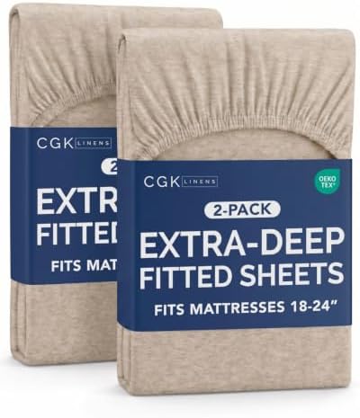 CGK Linens 2 Pack Extra Deep Full Fitted Sheets by CGKUnlimited