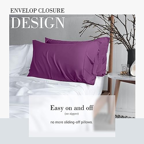 WishSmile Cooling Queen Pillowcases Set of 2 Breathable Cool Silky Soft Rayon - Image 4