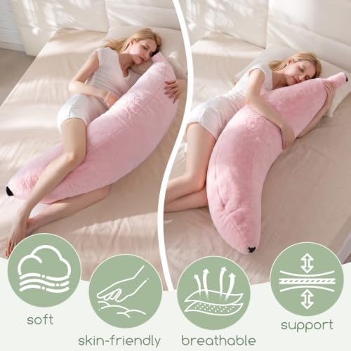 HIGOGOGO Banana Shape Memory Foam Body Pillow, Novelty Soft Long Stuffed Pillow - Image 3