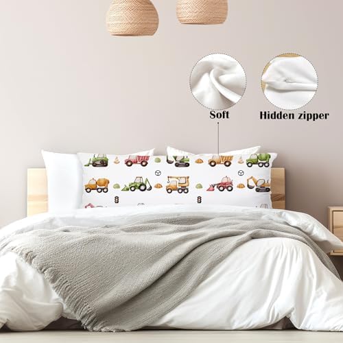 Construction Truck 20x54 Body Pillow Cover, Boy Nursery Room Decor, - Image 5