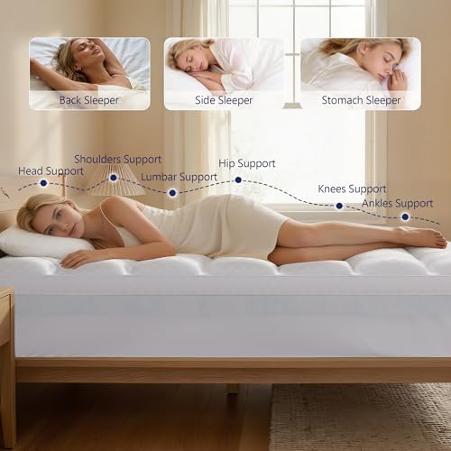Mattress Topper King 4 Inch Dual Layer Memory Foam - Image 3