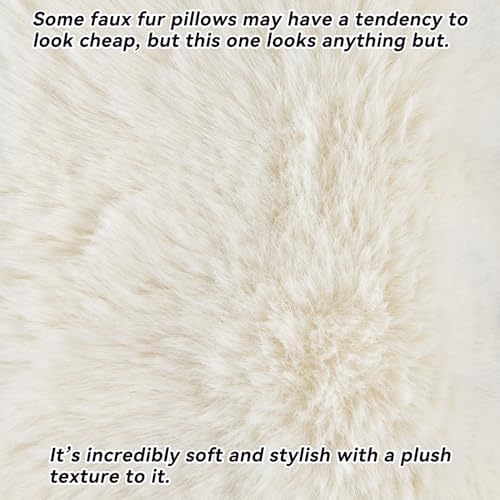 AmHoo Pack of 2 Throw Pillow Covers 3D Dense Faux Rabbit Fur Cozy Super Soft - Image 2