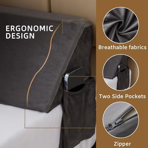 Bedluxe King Bed Wedge Pillow for Headboard, Fill The Gap - Image 4
