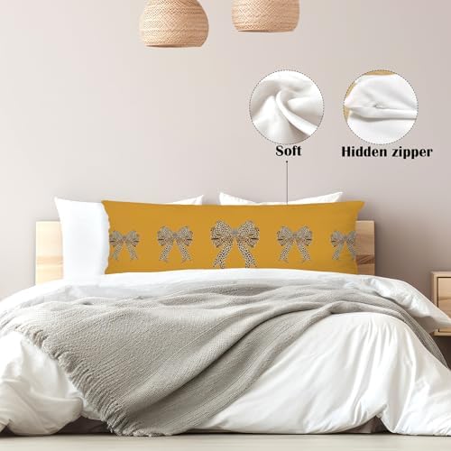 Pink Ribbon Bow 20x54 Body Pillow Cover, Preppy Room Dorm Decor, Girly Room - Image 5