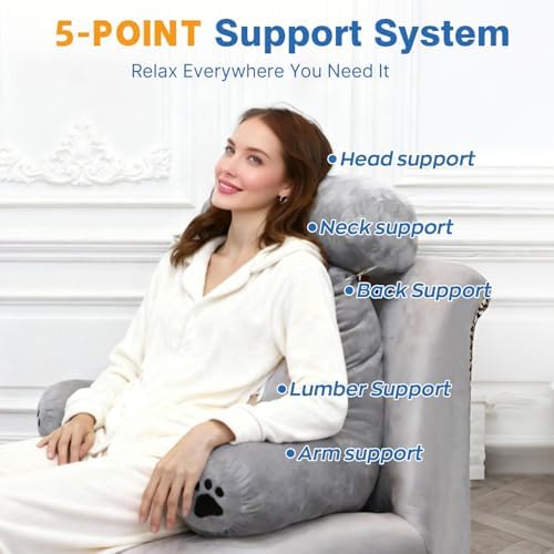 Reading Pillow Plus, Crystal Velvet Back Pillow Bed Sitting Up - Image 3