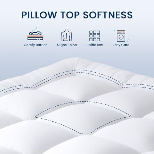 YUGYVOB California King Mattress Topper Thick, Cooling Plush Mattress Pad - Image 2