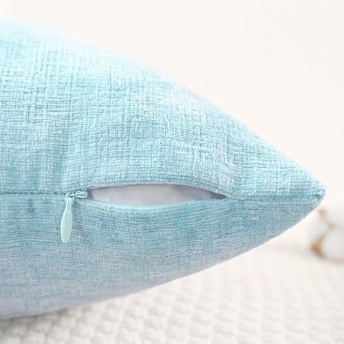 CaliTime Decorative Throw Pillow Covers 22 X 22 Inches Light Blue Grey - Image 3
