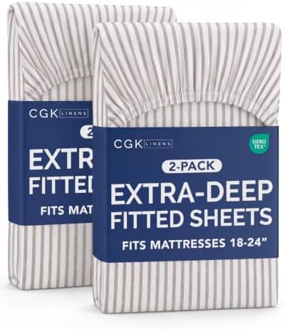 CGK Linens 2 Pack Extra Deep King Fitted Sheets by CGKUnlimited