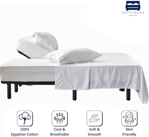 4 Piece Flex Head King Sheet Set 34" Top, 100% Egyptian Cotton - Image 2