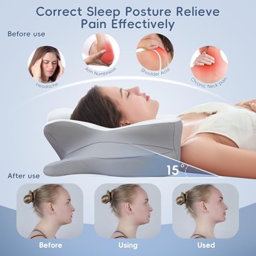 Memory Foam Pillow, 2 Heights Cervical Neck Pillow - Image 7