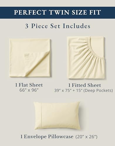 LANE LINEN Twin Sheets 100% Organic Cotton Soft 3pc Percale - Image 4
