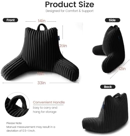 Reading Pillow for Sitting up in Bed, Adjustable Memory Foam Bed Rest Pillow - Image 2