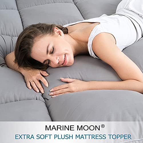 Marine Moon Mattress Topper Queen Cooling Pad Extra Thick Plush Pillow Top - Image 4