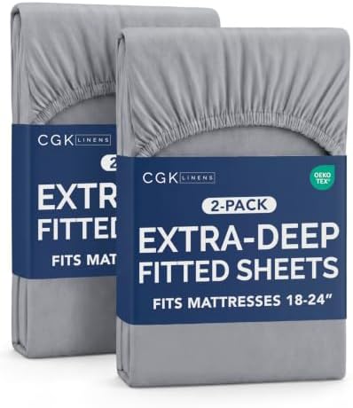CGK Linens 2 Pack Extra Deep Queen Fitted Sheets by CGKUnlimited