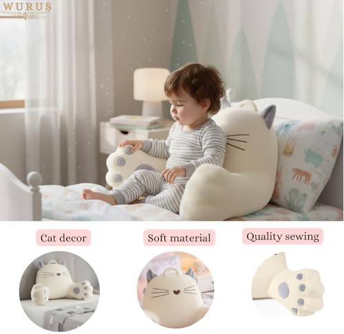 Pink Cat Backrest Reading Pillow – Cute Kawaii Bed Rest Pillow - Image 3