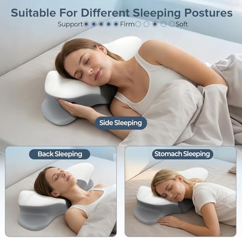 Cervical Neck Pillow for Pain Relief, Ergonomic Side Sleeper Pillow for Sleeping - Image 6
