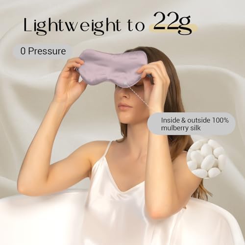 ZIMASILK 100% 22 Momme Pure Mulberry Silk Sleep Mask, Filled - Image 2