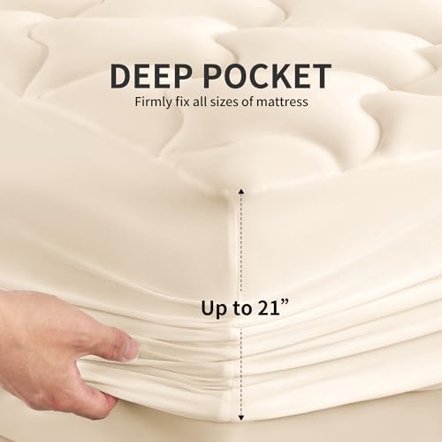 SLEEP ZONE Full Size Soft Mattress Pad, Quilted Fitted Mattress Cover - Image 5