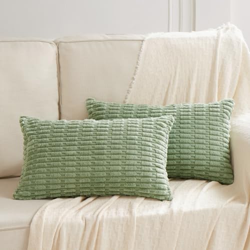 Fancy Homi Sage Green Lumbar Decorative Throw Pillow Covers 12x24 Inch - Image 2