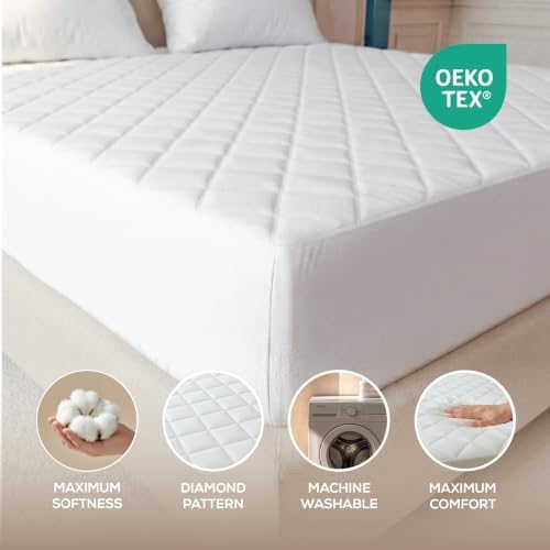 Bulk 9-Pack King Hotel Quilted Mattress Pad - Image 3
