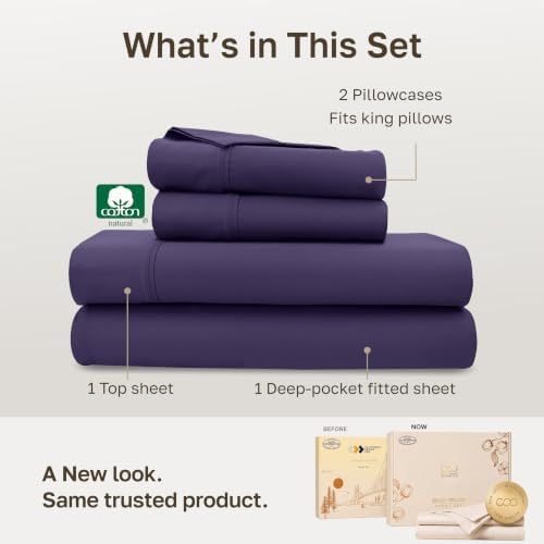 California Design Den 100% Cotton Sateen King Size Bed Sheet Set - Image 3