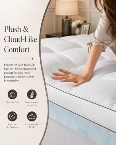 Queen Mattress Topper 4 Inch, Cooling Memory Foam Mattress Topper Queen Size - Image 4