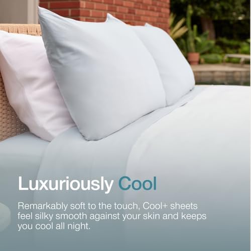 Coop Home Goods Cool+ Cooling Pillow Case Set of 2, Dove Grey King Size Pillow - Image 2